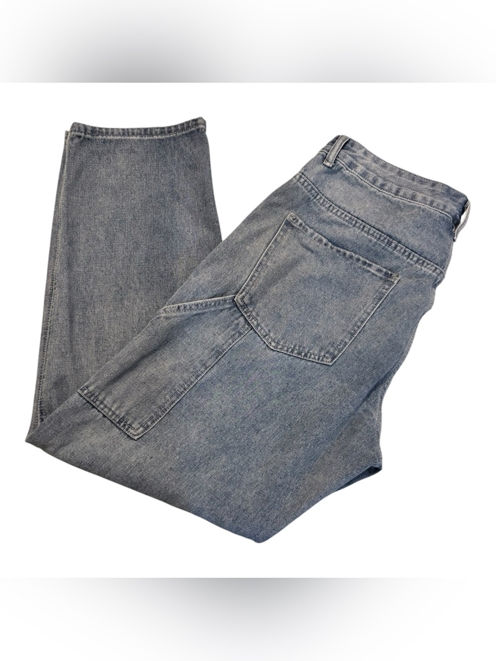 SHEIN Men’s Straight Leg Jeans in Washed Blue vintage